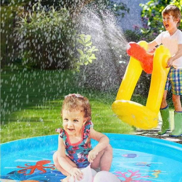 Boys and Girls Baby Fane Splash Pad Outdoor Inflatable Sprinkler Water Toys Children’s Sprinkler Pool for Baby Wading Pool for Toddlers 68” Inflatable Splash Sprinkler Pad for Kids Toddlers